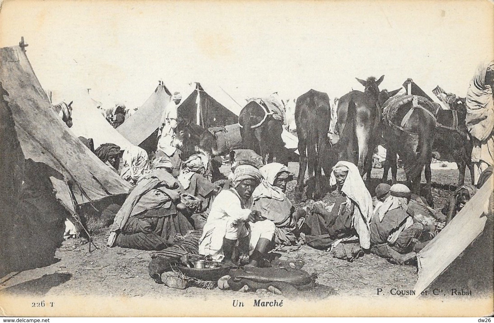 Un Marché Arabe, Chevaux - Edition P. Cousin Et Cie, Rabat - Carte N° 226 T - Afrique