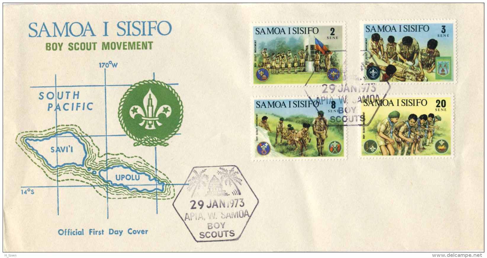 4188  Samoa I Sisifo: Env. Premier Jour, 1973 -  Boy Scouts Movement: FDC From Samoa - Autres & Non Classés