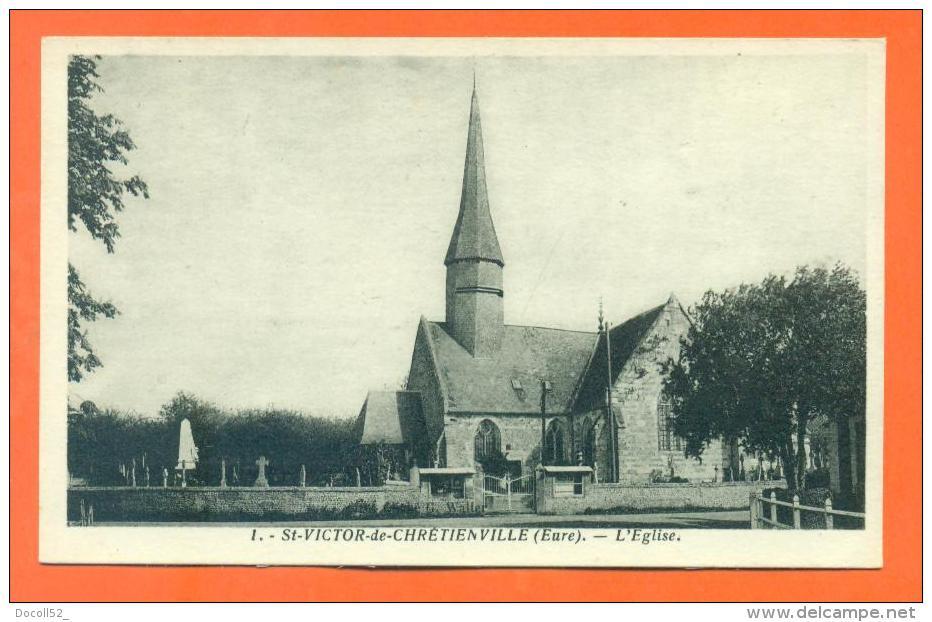 CPA 27 Saint Victor De Chrétienville " L'eglise " LJCP1 - Autres & Non Classés