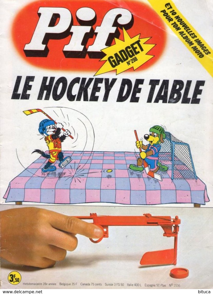 PIF GADGET N° 298 LE HOCKEY DE TABLE ETAT CORRECT RARE (sans Le Gadget) - Pif & Hercule