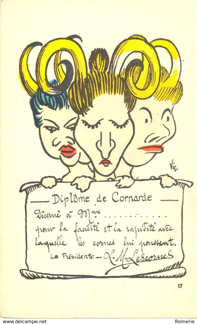 Illustrateur Vic - Diplôme De Cornarde - 5720 - Autres & Non Classés