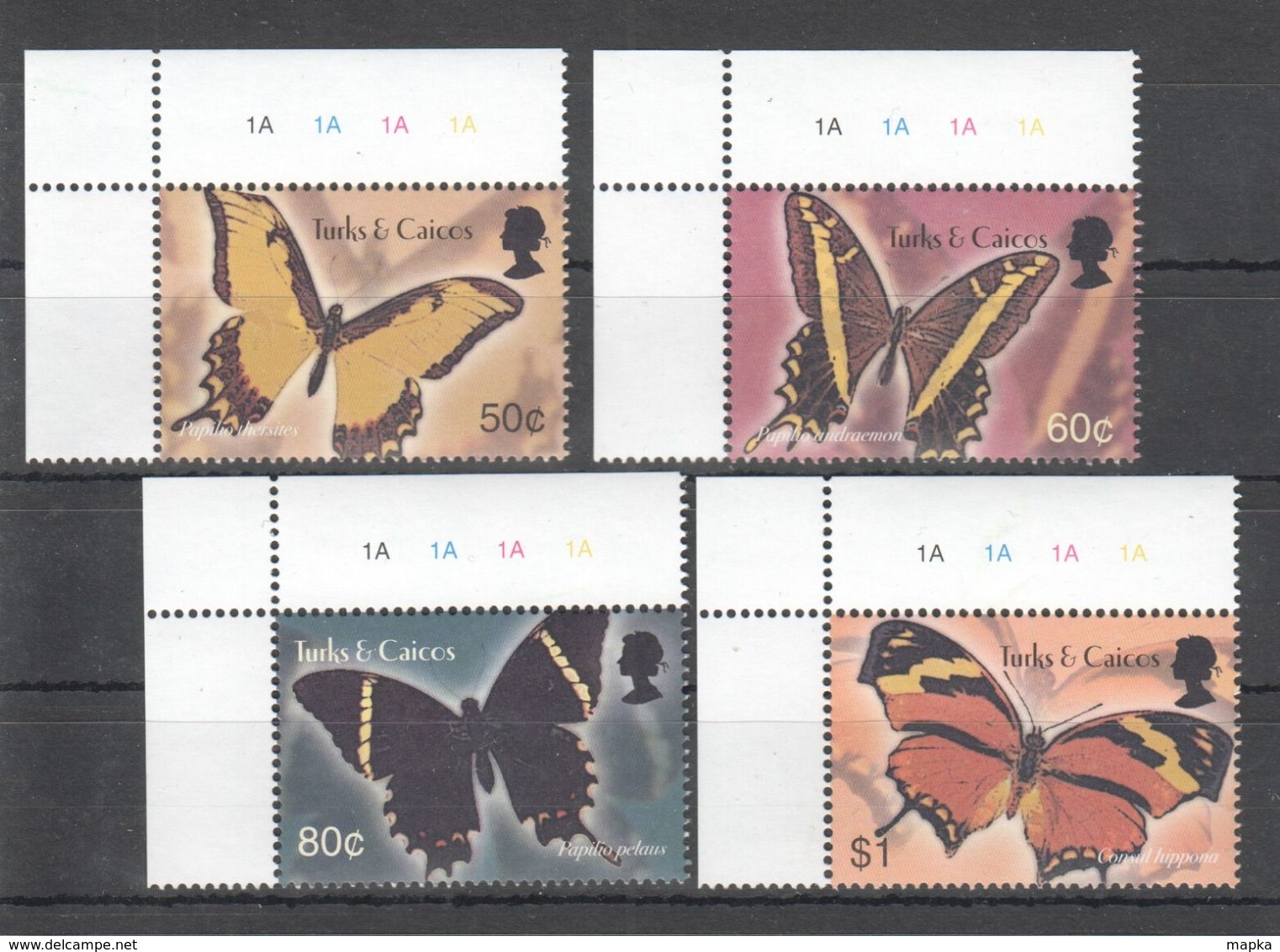 B697 TURKS & CAICOS INSECTS BUTTERFLIES 1SET MNH - Schmetterlinge