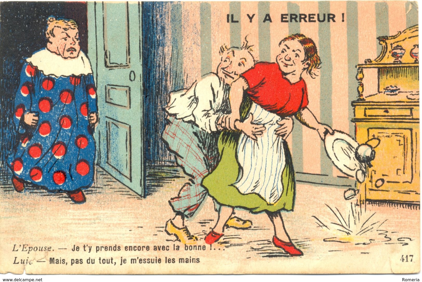 Il Y A Erreur ! Je T'y Prends Encore Avec La Bonne !.. Mais Pas Du Tout, Je M'essuie Les Mains  - - Humor