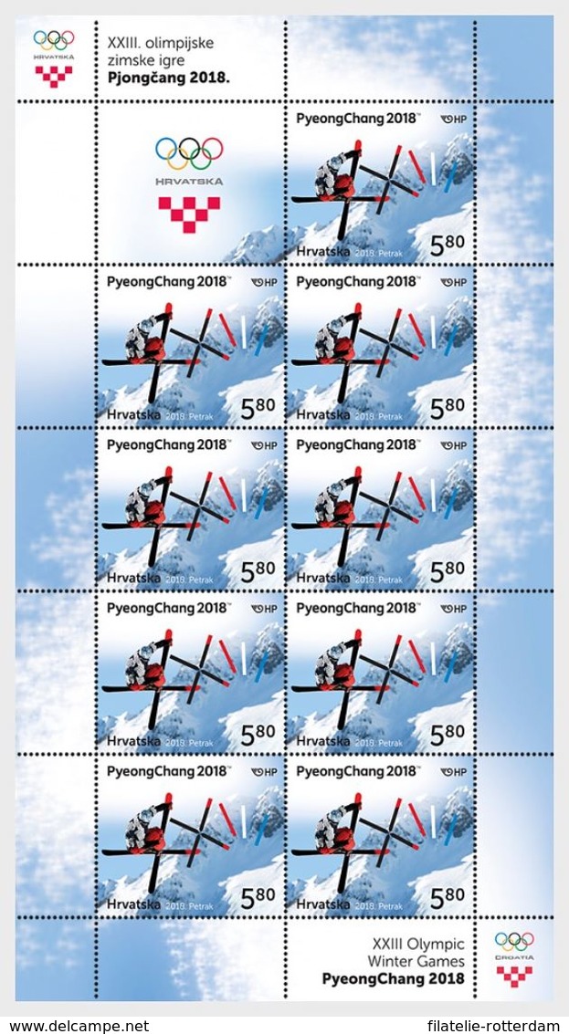 Kroatië / Croatia - Postfris / MNH - Sheet Olympische Winterspelen 2018 - Kroatië