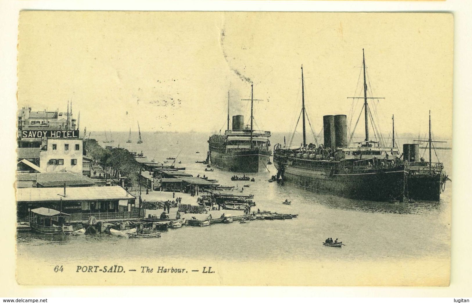 ERITREA - 1920 - SASS. N° 36 - CARTOLINA  PORT SAID - THE HARBOUR - SAVOY - NAVI AL PORTO - DA MASSAUA PER ASCOLI PICENO - Eritrea