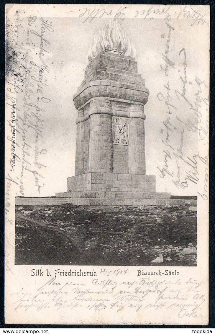 B2592 - Silk Bei Friedrichruh - Denkmal Bismarck Säule - Gel 1904 - Friedrichsruh