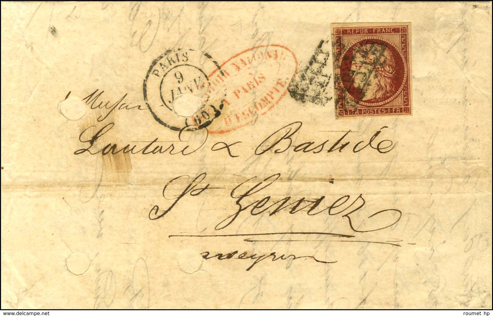 Grille / N° 6 Càd PARIS (60) Sur Lettre (qq Pd). 1852. - TB. - 1849-1850 Ceres