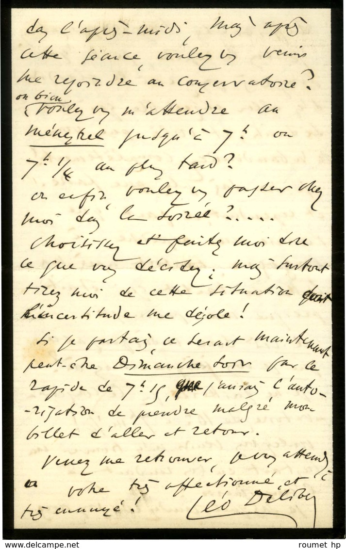 DELIBES Léo (1836-1891), Compositeur. - Otros & Sin Clasificación