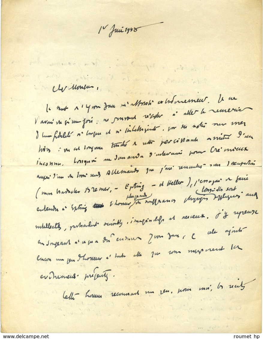 MONTHERLANT Henry Millon De (1895-1972), écrivain, De L'Académie Française. - Otros & Sin Clasificación