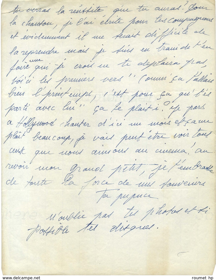 PIAF Edith, Giovanna Gassion, Dite (1915-1963), Chanteuse Et Actrice - [MONTAND Yves]. - Otros & Sin Clasificación