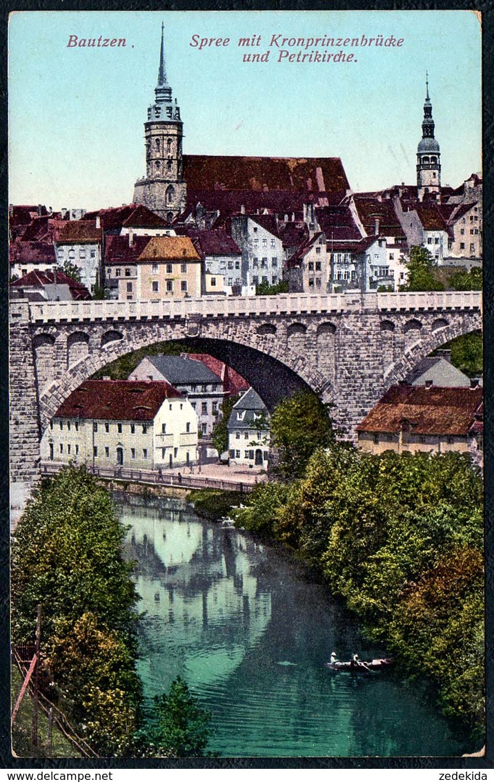 B2596 - Bautzen - Kronprinzbrücke Und Petrikirche - Philipp Krebs - Gel 1919 - Bautzen