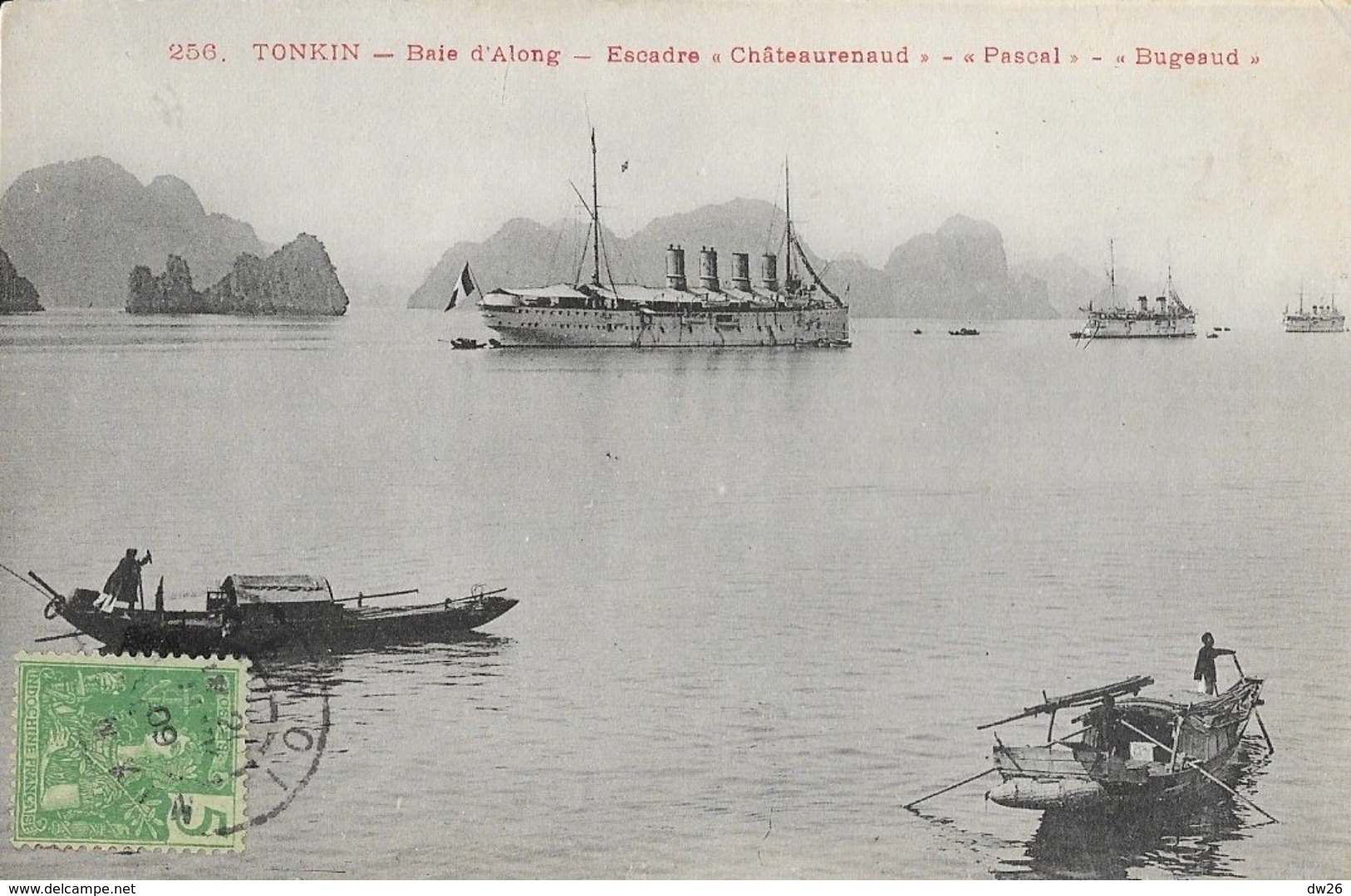 Tonkin, Baie D'Along - Escadre, Chateaurenaud, Pascal, Bugeaud - Edition P. Dieulefils - Carte N° 256 Non écrite - Viêt-Nam