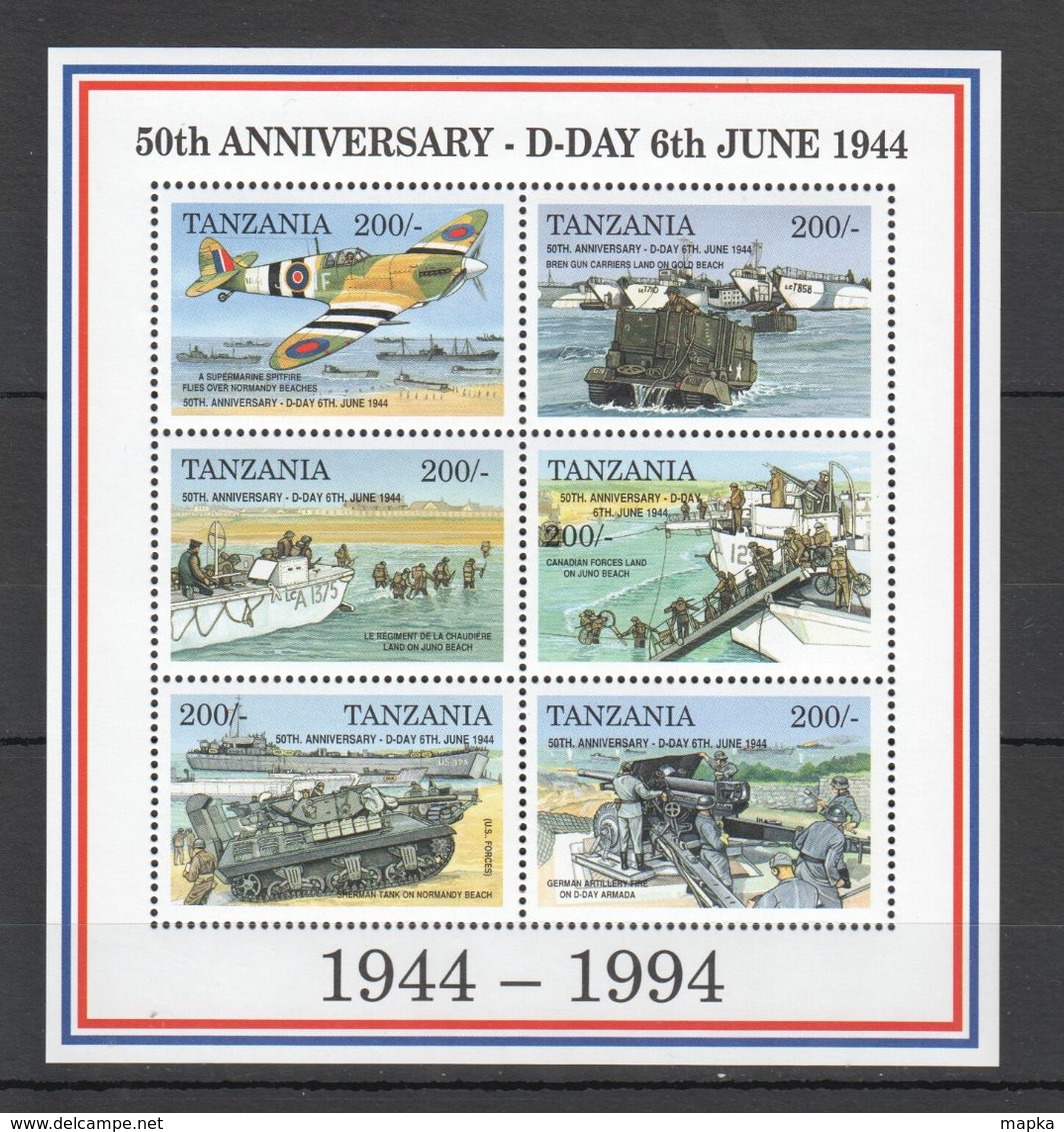 B933 TANZANIA WORLD WAR 2 50TH ANNIVERSSARY D-DAY BEACHES 1KB MNH - WW2