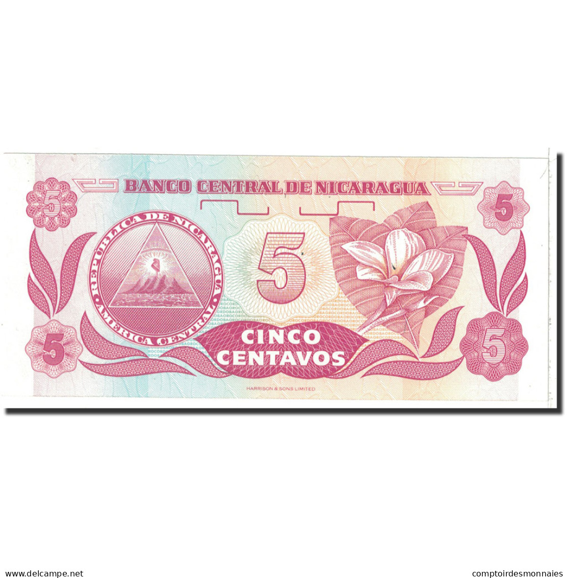 Billet, Nicaragua, 5 Centavos, 1991, Undated, KM:168a, SPL - Nicaragua