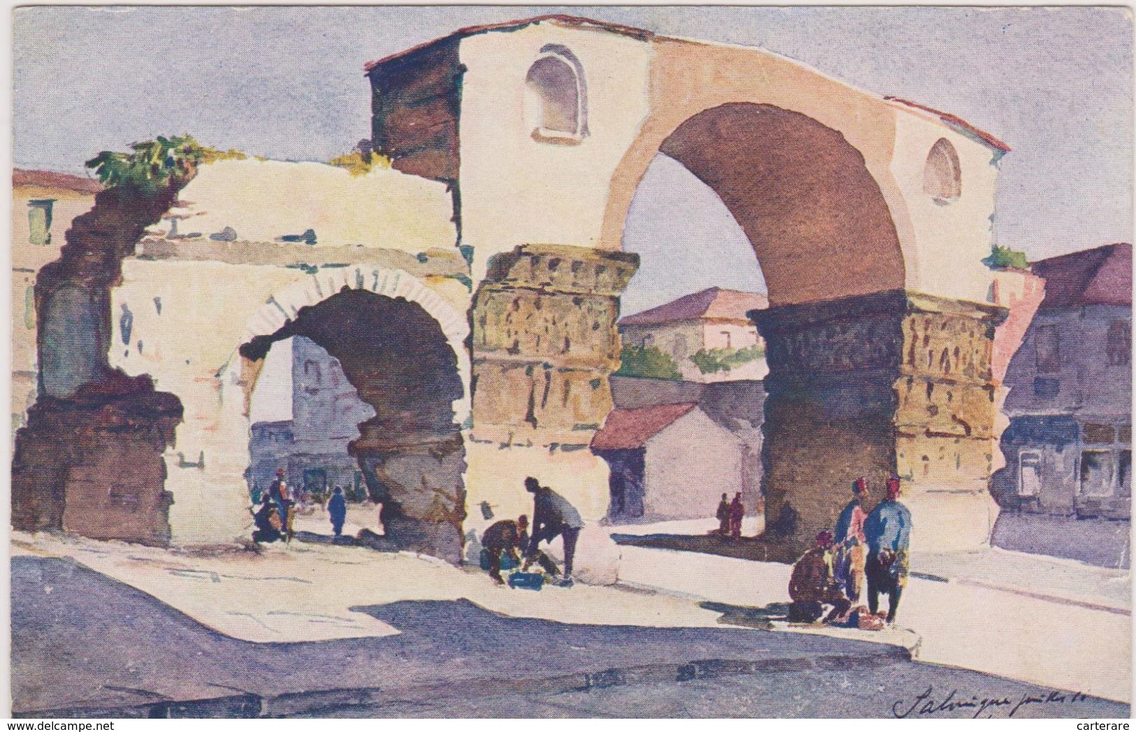 Cpa,grèce,salonique,thessalonique,arc  De Triomphe De Galère,salonica,the Triumphal Arch Of Galère,rare - Grèce