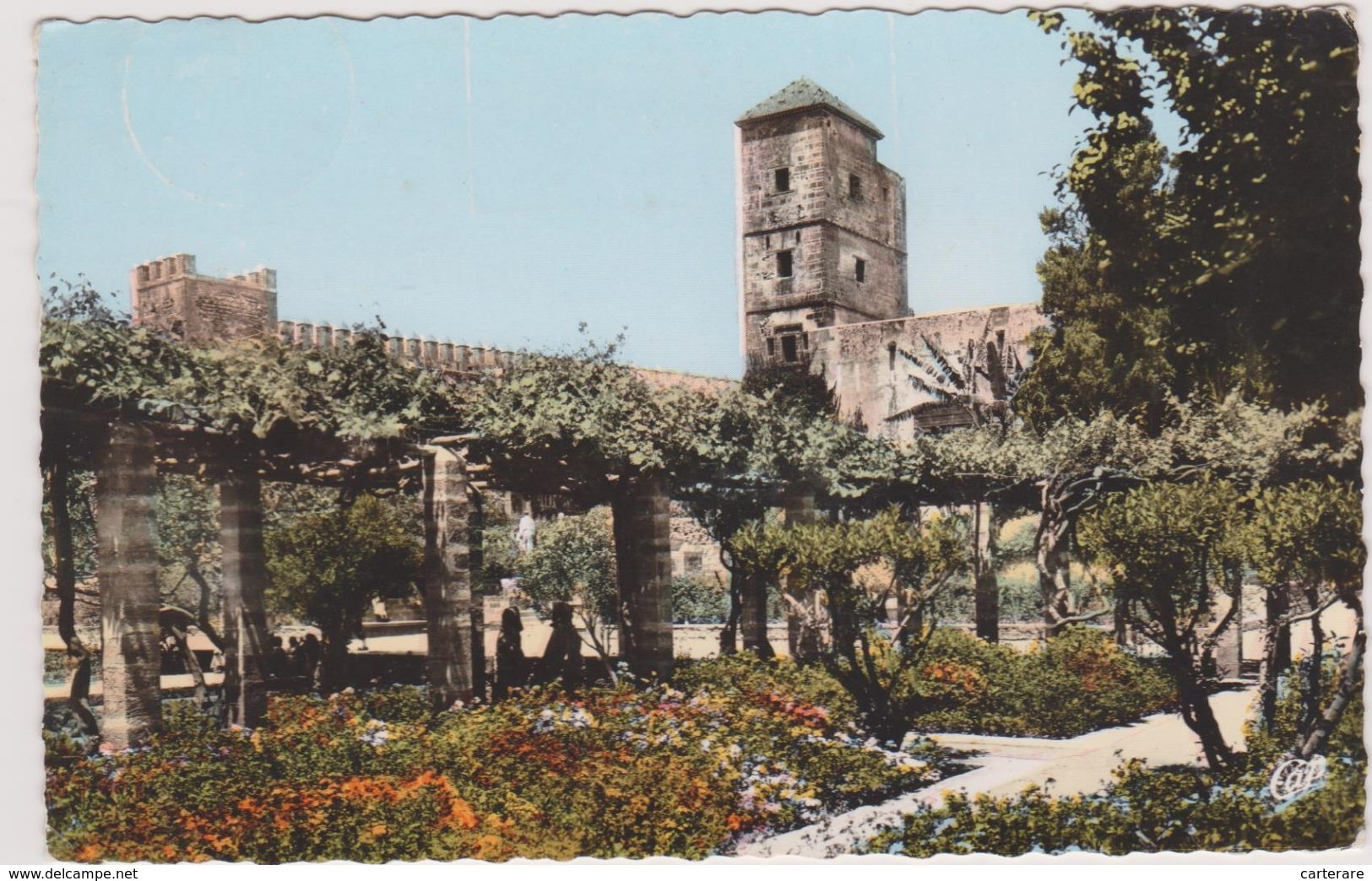 MAROC,rabat,le Jardin Des Oudaias,la Pergola,en 1965,avec Tampon Et Beau Timbre,rare,afrique - Rabat
