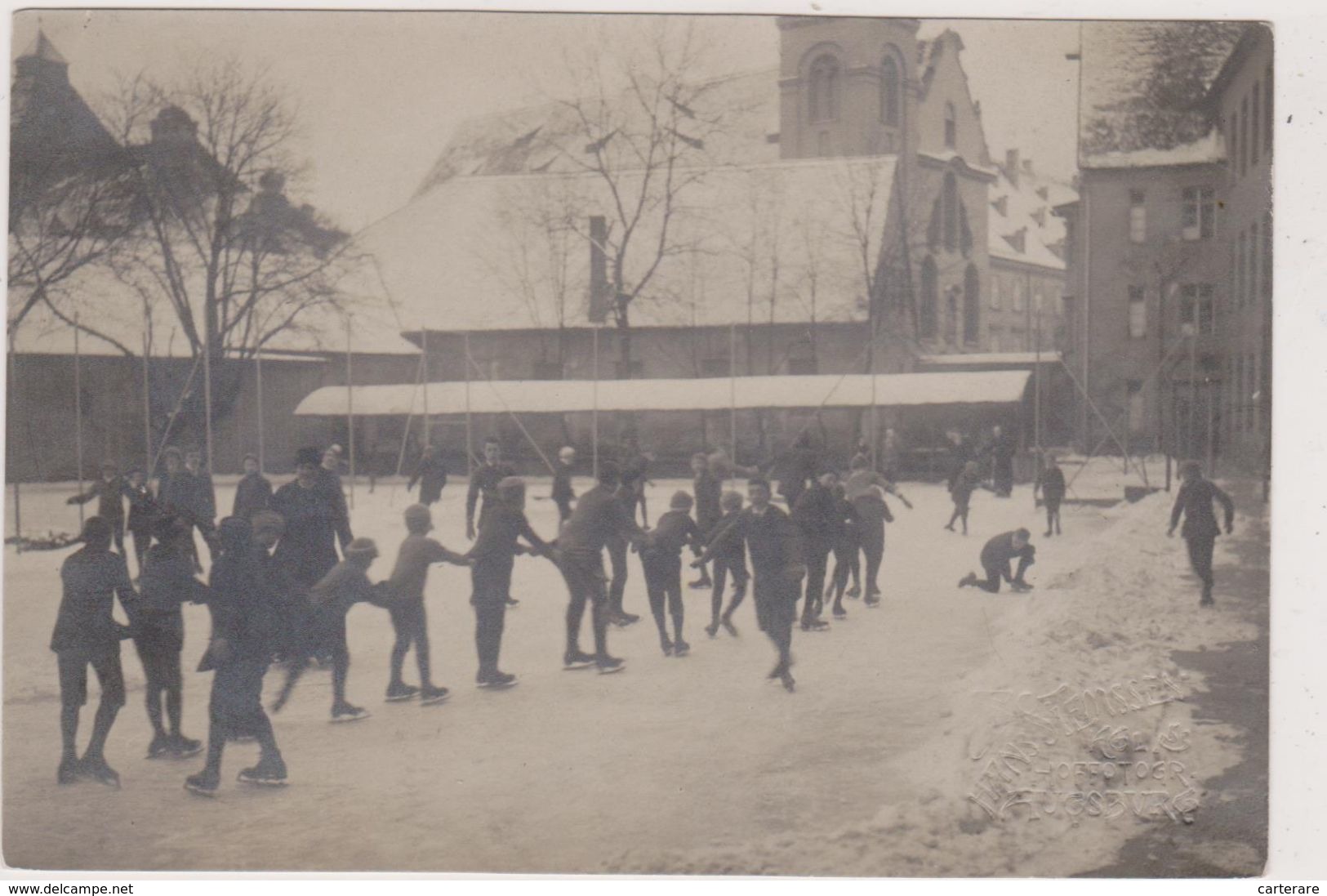 Carte Photo, Allemagne,land De Bavière,augsburg,augsbourg,patin à Glace,glisse Sur Glace,rare - Patinaje Artístico