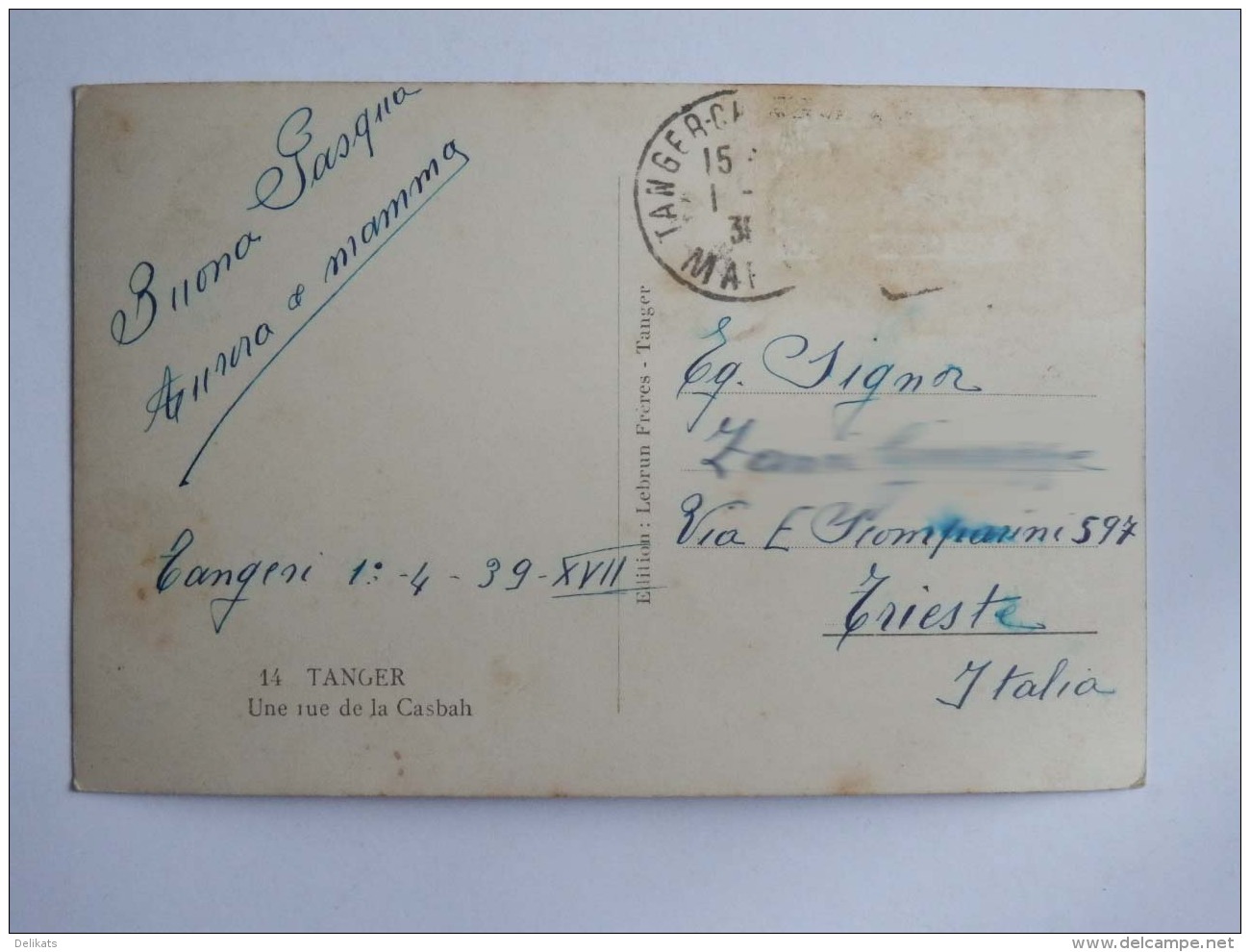MAROCCO TANGER TANGERI Rue De La Casbah  AK Old Postcard - Tanger