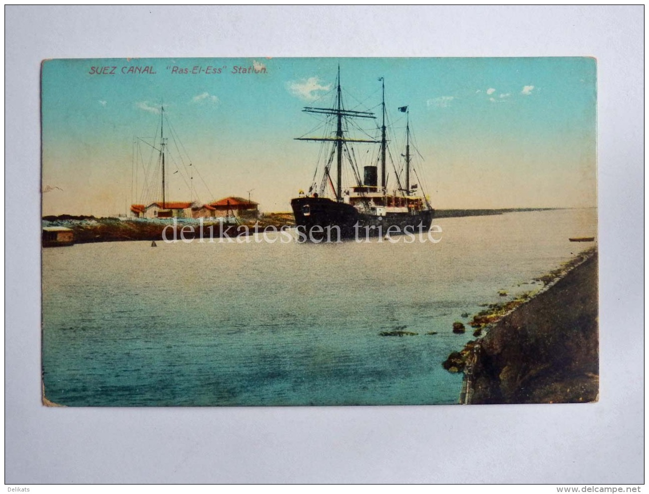 EGITTO EGYPT SUEZ CANAL Al-Suways Nave Ship Ras El Ess AK Old Postcard - Suez