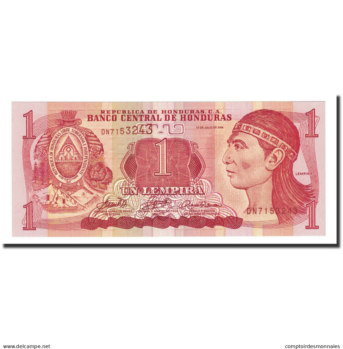 Billet, Honduras, 1 Lempira, 2006-07-13, KM:84e, NEUF - Honduras
