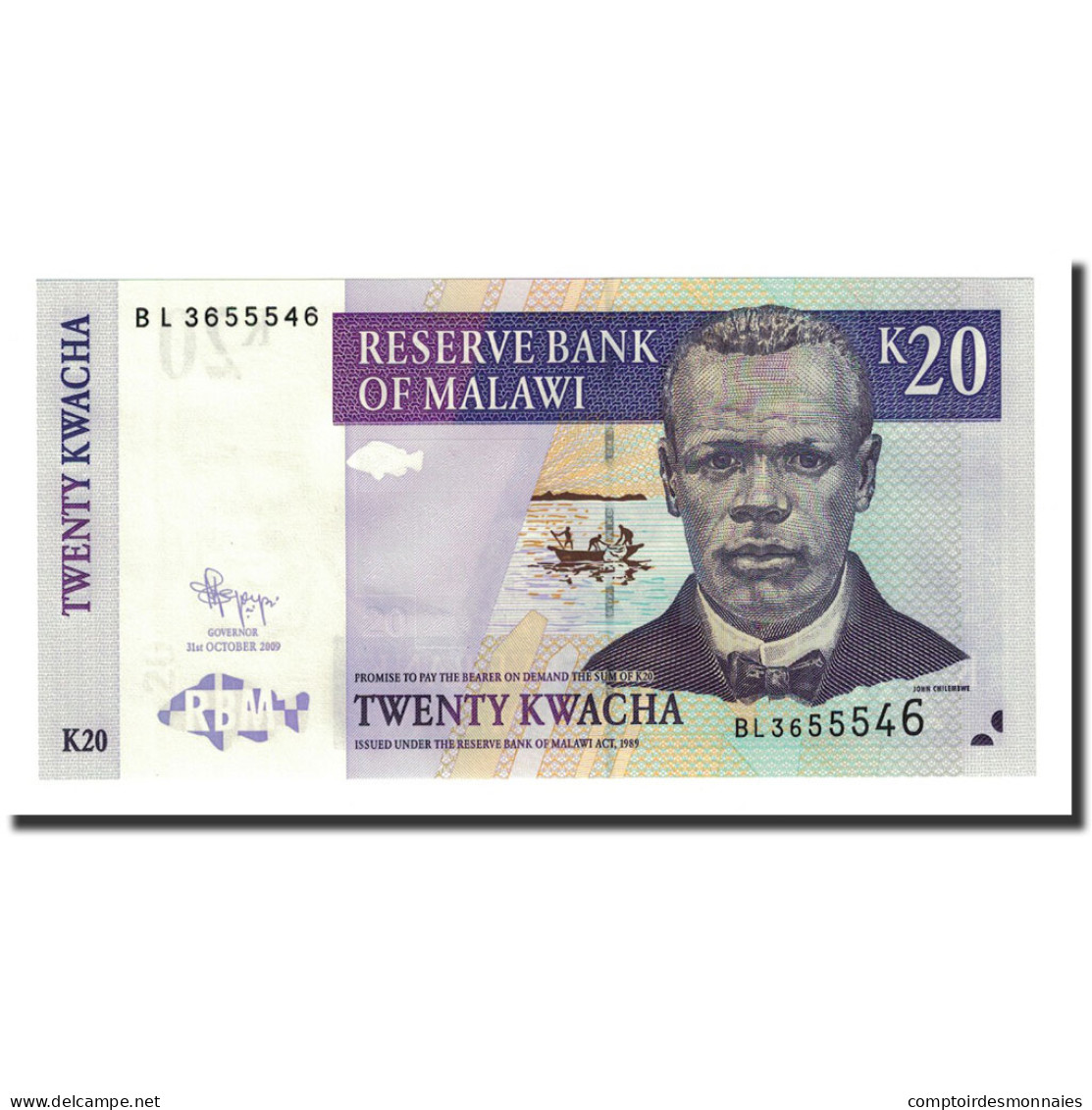 Billet, Malawi, 20 Kwacha, 2009-10-31, KM:52e, NEUF - Malawi