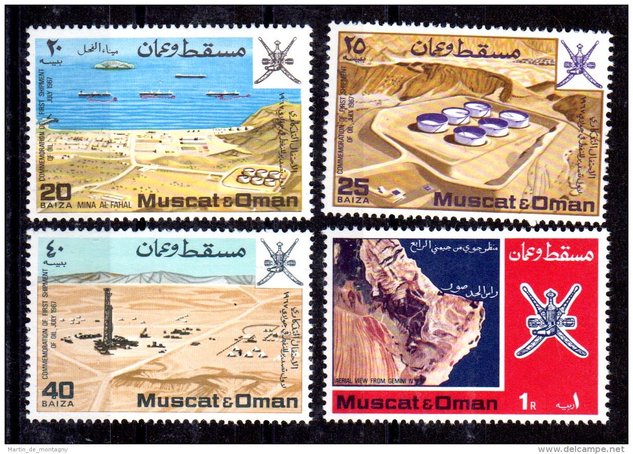 1-1-1969; Mucat Et Oman, 1er Petrol Terminal, Port, Michel-No. 107-110; Neuf **, Lot 49655 - Oman