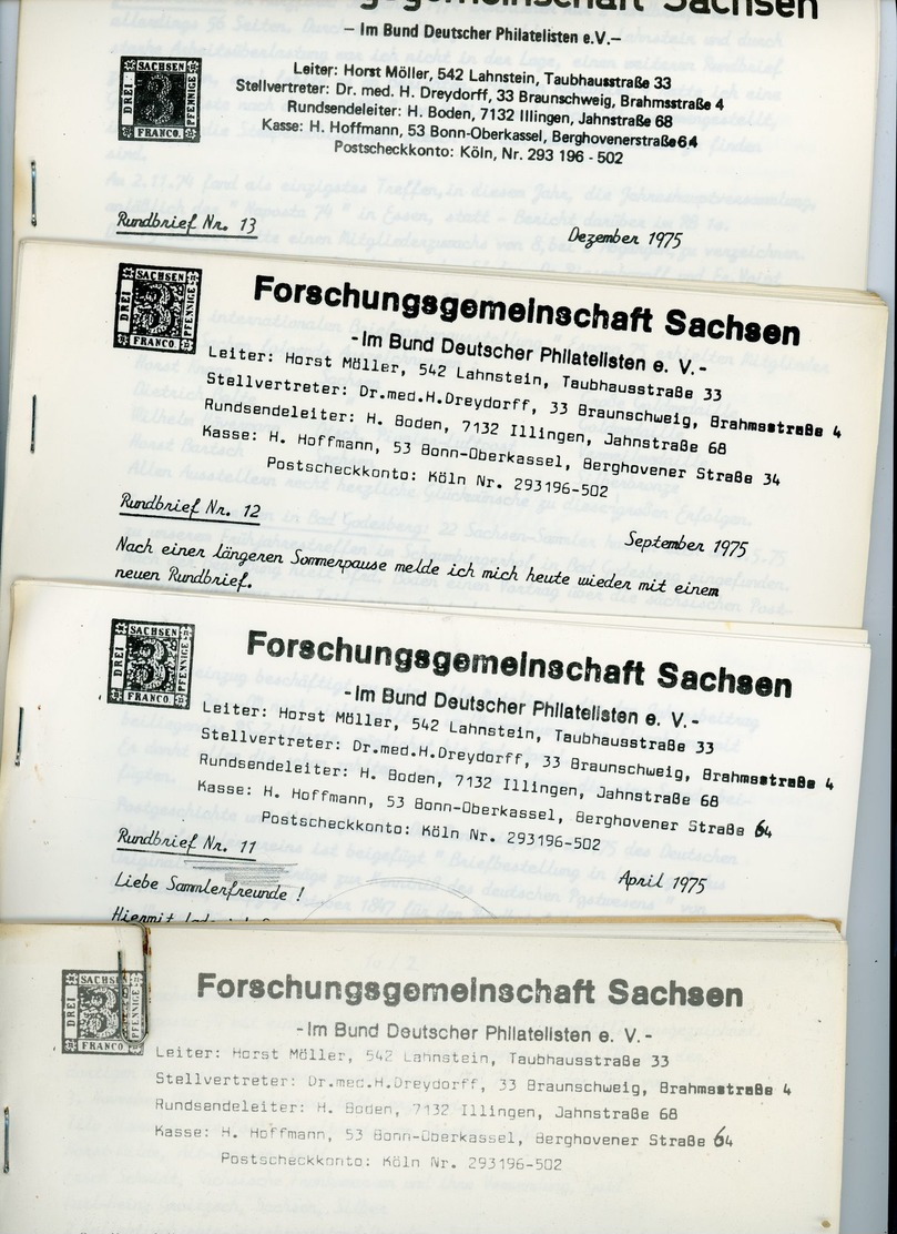 ArGe Sachsen Rundbriefe Nr. 10 - 13 - Jahrgang 1975 - Saxony