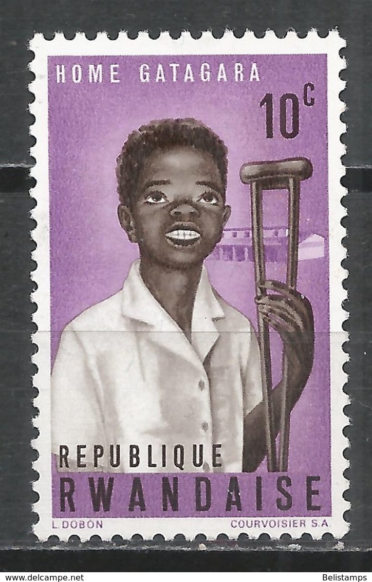 Rwanda 1964. Scott #70 (MH) Boy With Crutch And Gatagara Home - Neufs