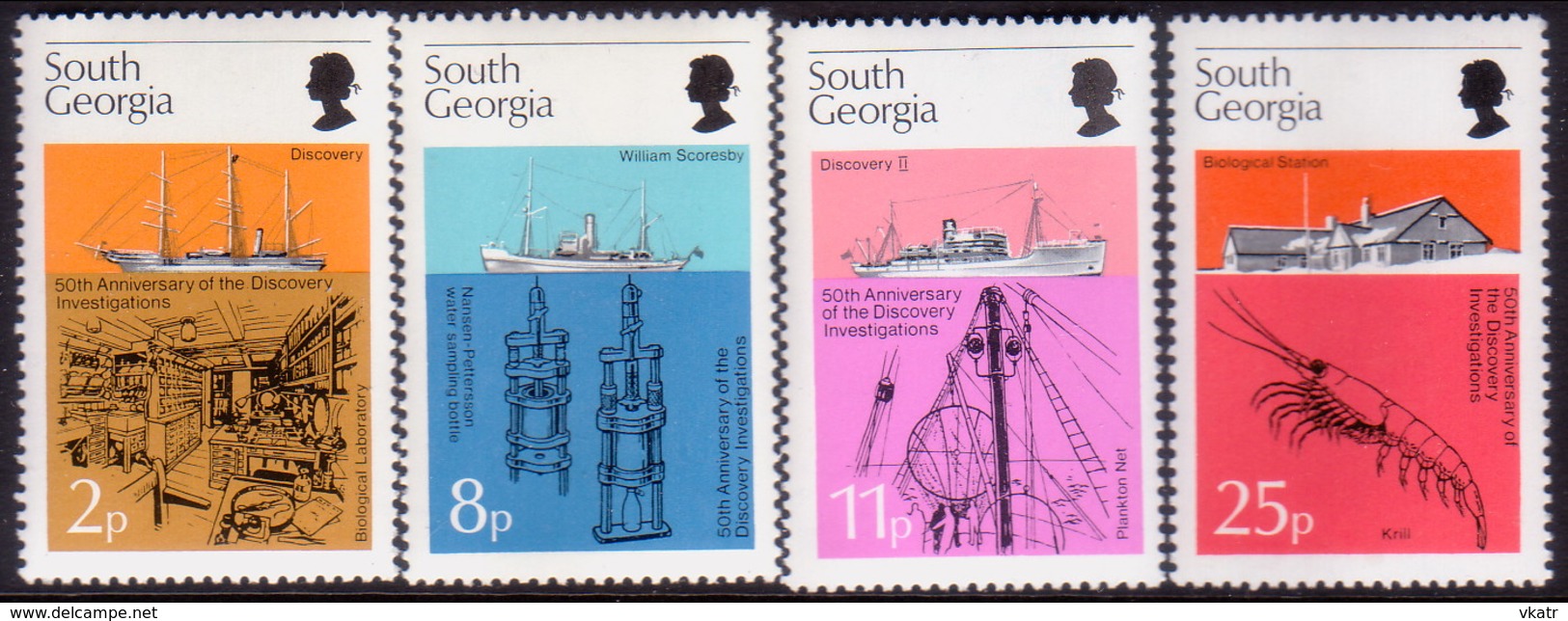 SOUTH GEORGIA 1976 SG #46-49 Compl.set MNH 50th Anniv. "Discovery" Investigations - South Georgia