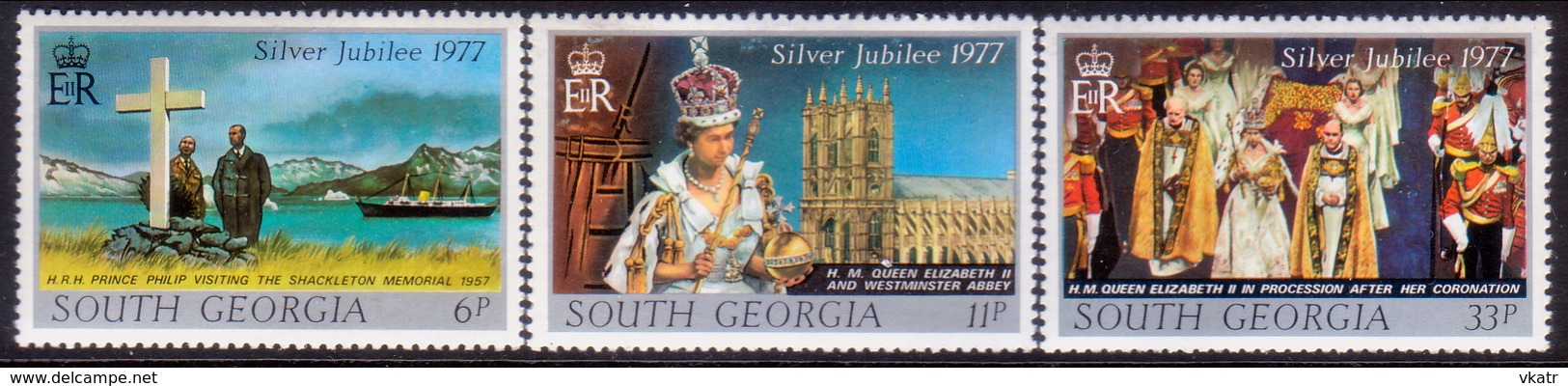 SOUTH GEORGIA 1977 SG #50-52 Compl.set MNH Silver Jubilee - South Georgia