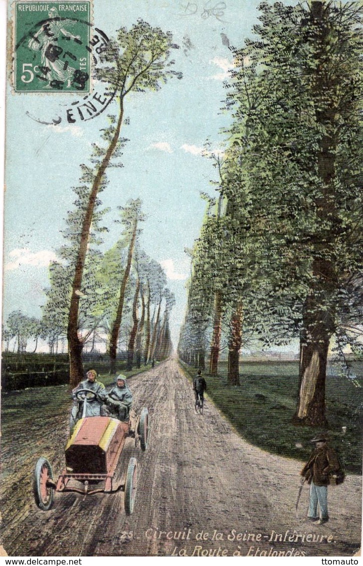 Grand Prix De France 1907 - Circuit De La Seine-Inférieure  -  La Route à Etalondes  -  CPA - Grand Prix / F1