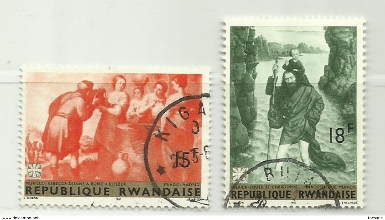 Timbre Rwanda N° 210 - 211 - Usati