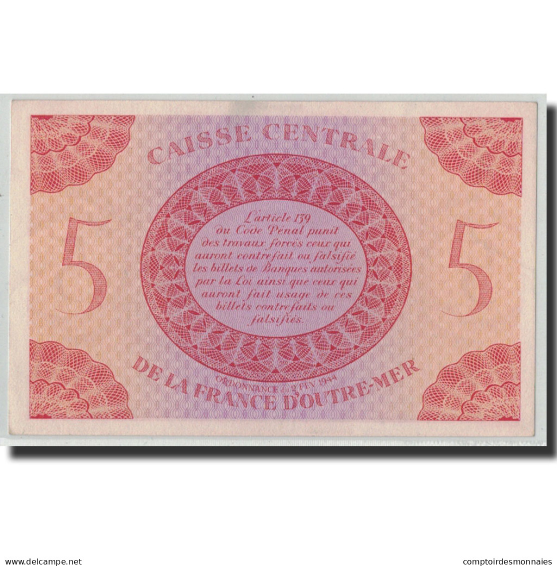 Billet, Afrique-Équatoriale Française, 5 Francs, L.1944, KM:15C, SPL - Gabon