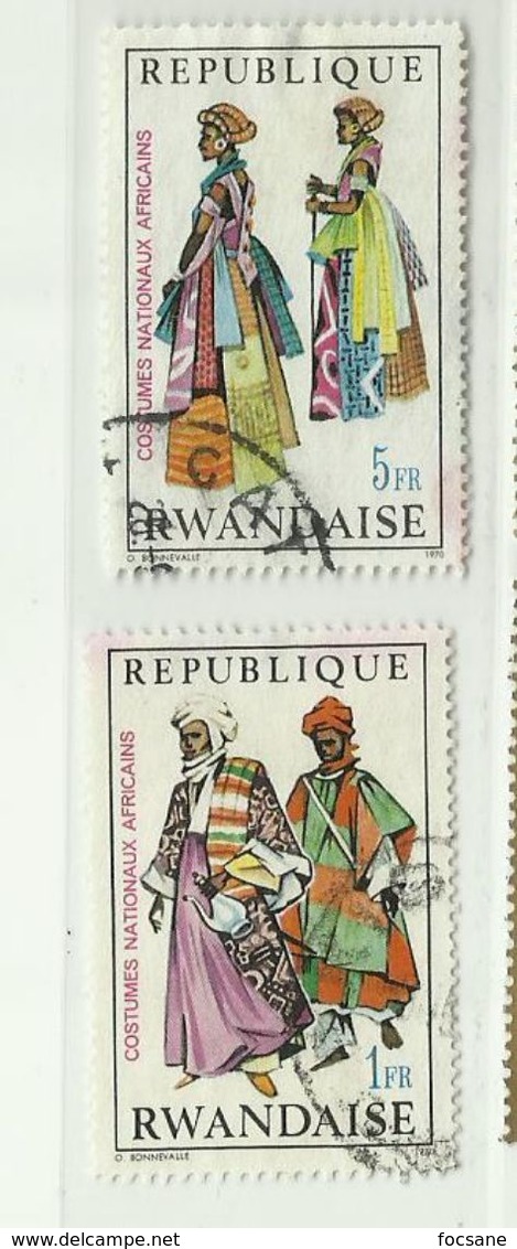 Timbre Rwanda N° 349 - 351 - Usati