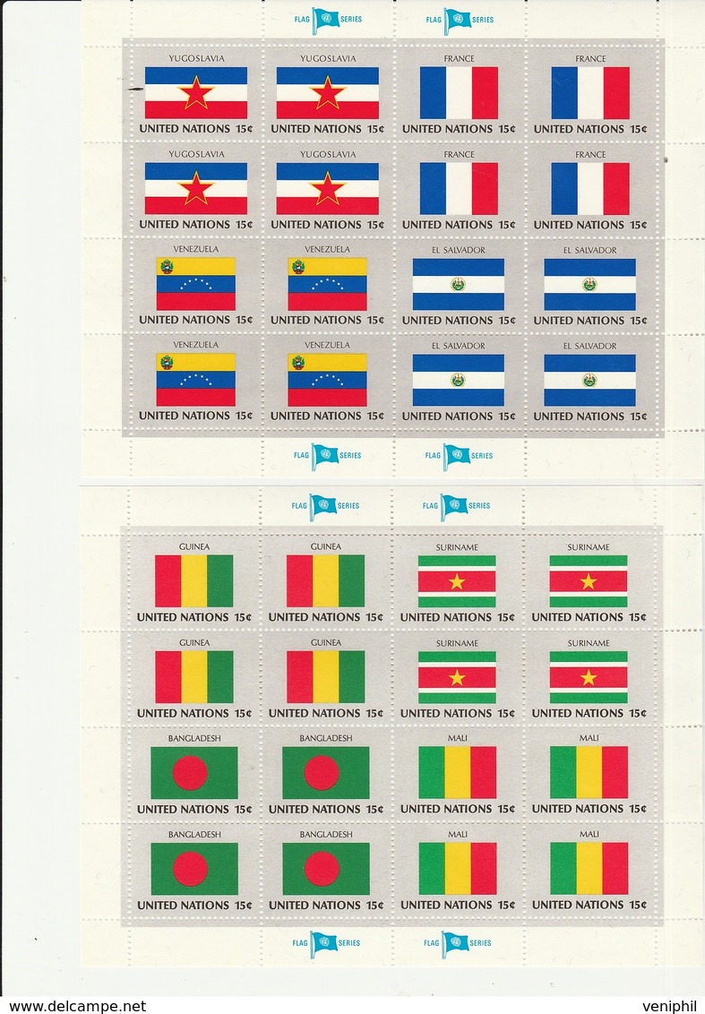 NATIONS UNIES -NEW-YORK-4 BLOC FEUILLETS N° 316 A 331 NEUF SANS CHARNIERE - ANNEE 1980 -COTE :47 € - Blokken & Velletjes