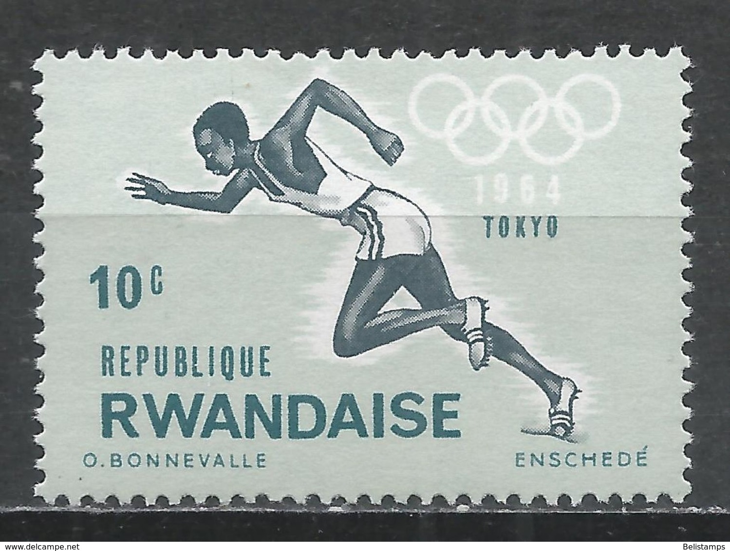 Rwanda 1964. Scott #76 (MNH) Olympic Games, Tokyo, Runner - Neufs