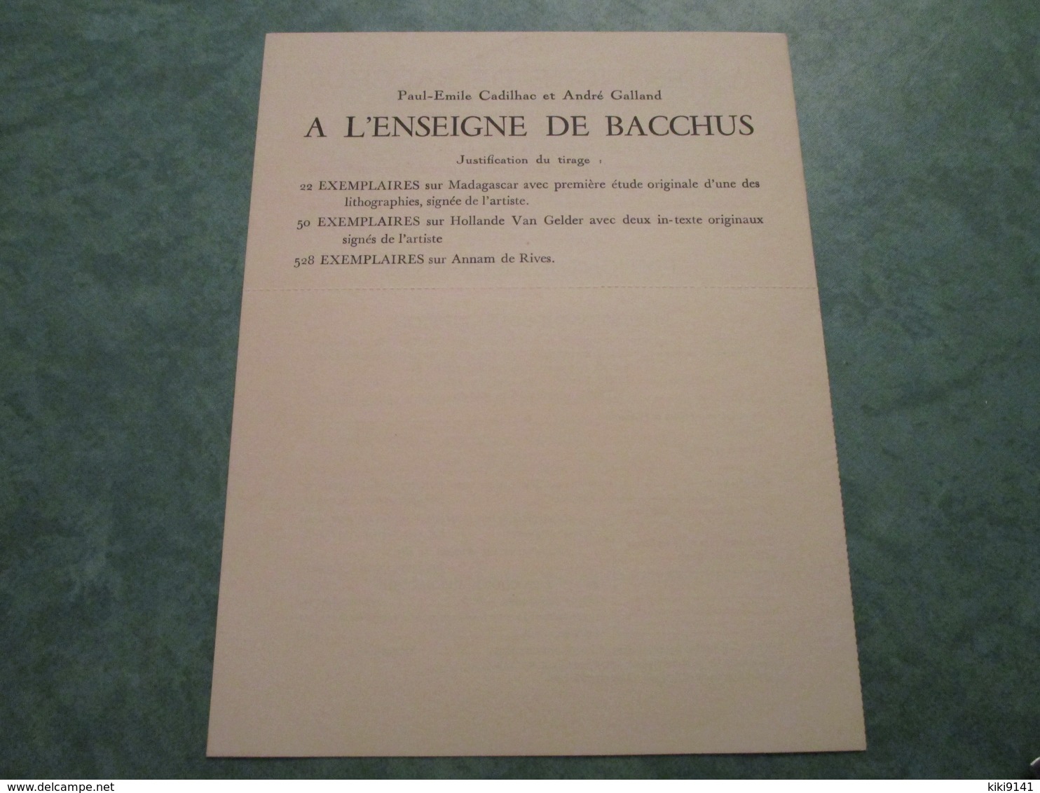 En Souscription Edition Spéciale Du Tastevin - A L'ENSEIGNE DE BACCHUS - Agriculture