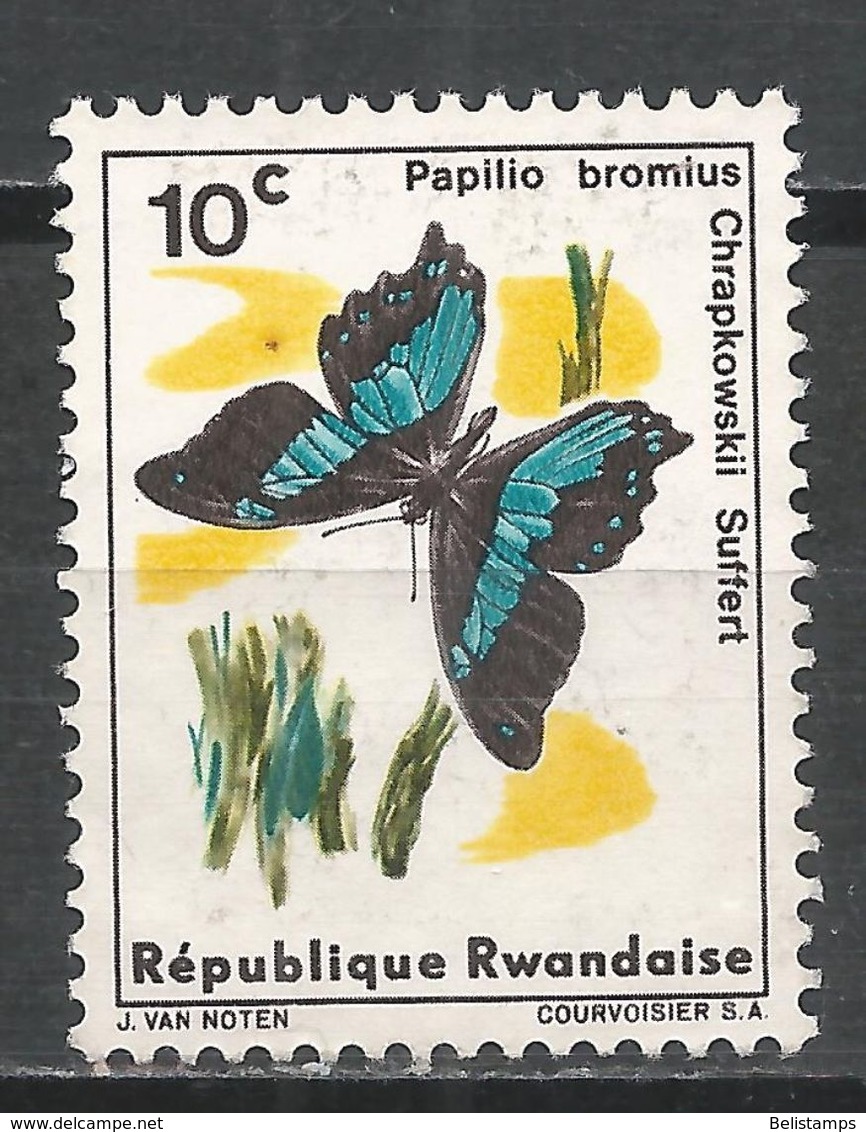 Rwanda 1965. Scott #114 (U) Papilio Bromius Chrapkowskii Suffert, Butterfly - Usati