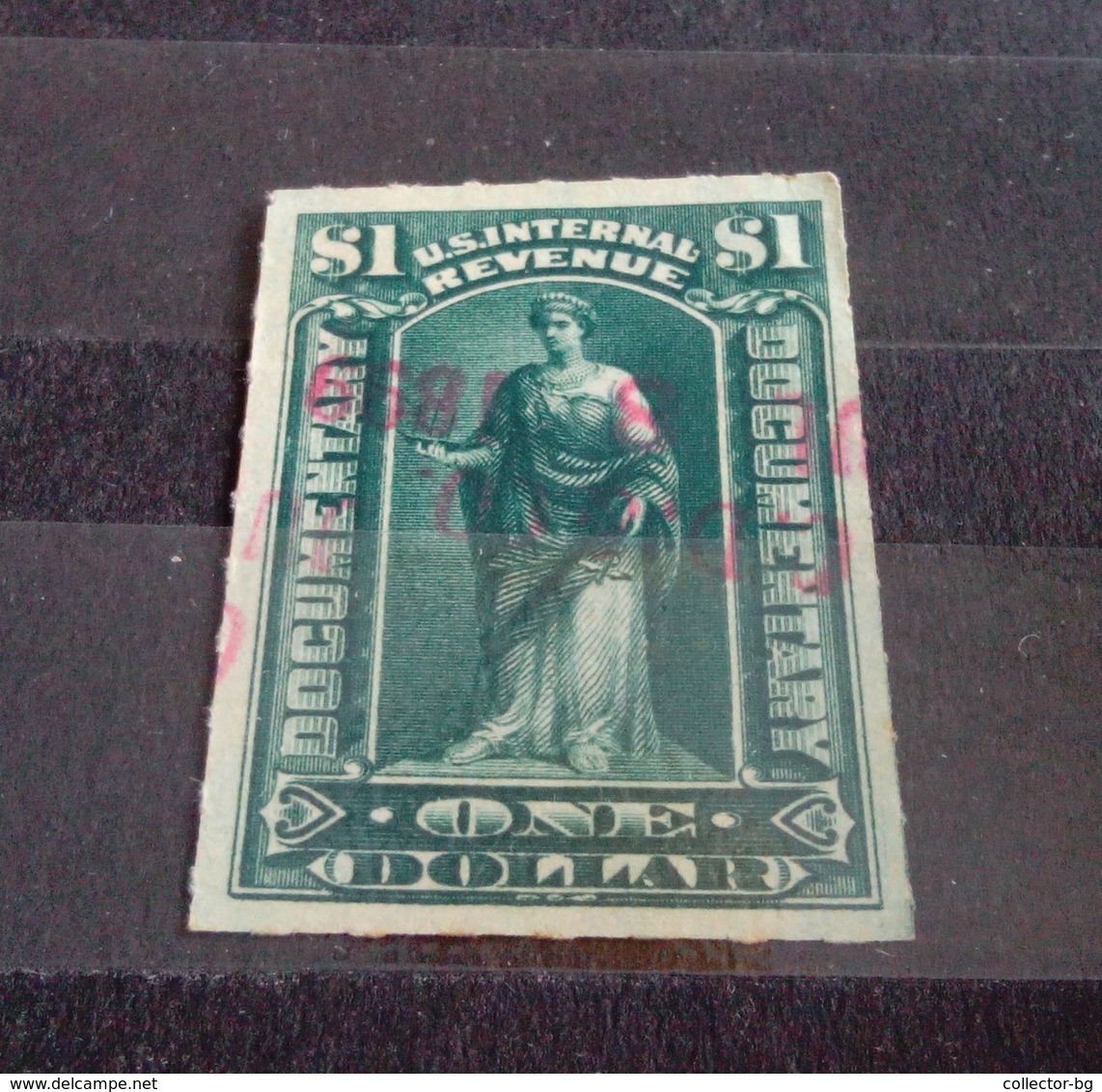 RARE 1 $ DOLLAR US REVENUE DOCUMENTARY 1899 RED SEAL WMK UNUSED STAMP TIMBRE - Zeitungsmarken & Streifbänder