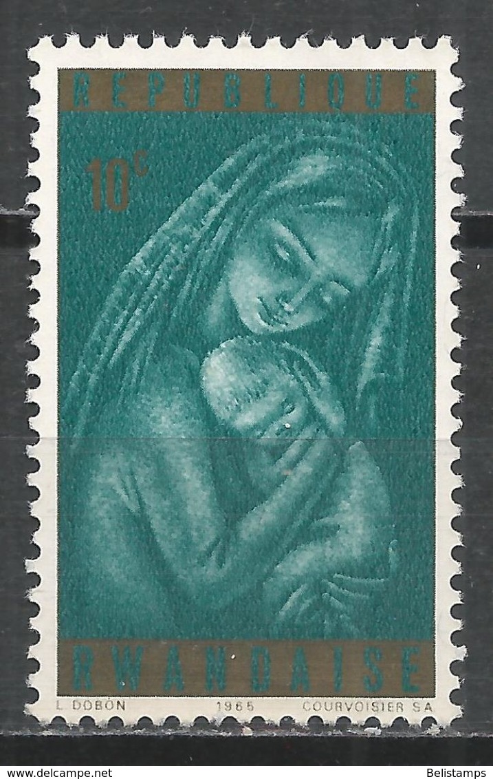 Rwanda 1965. Scott #137 (M) Christmas, Madonna - Neufs