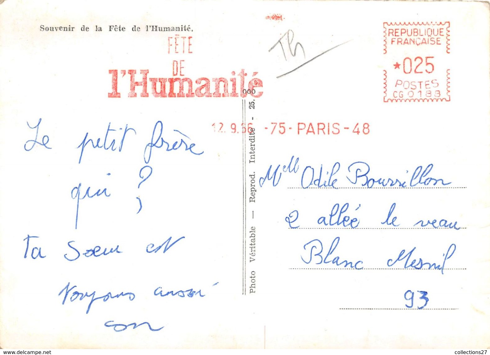 75-PARIS-  SOUVENIR DE LA FÊTE DE L'HUMANITE MULTIVUES - Autres & Non Classés