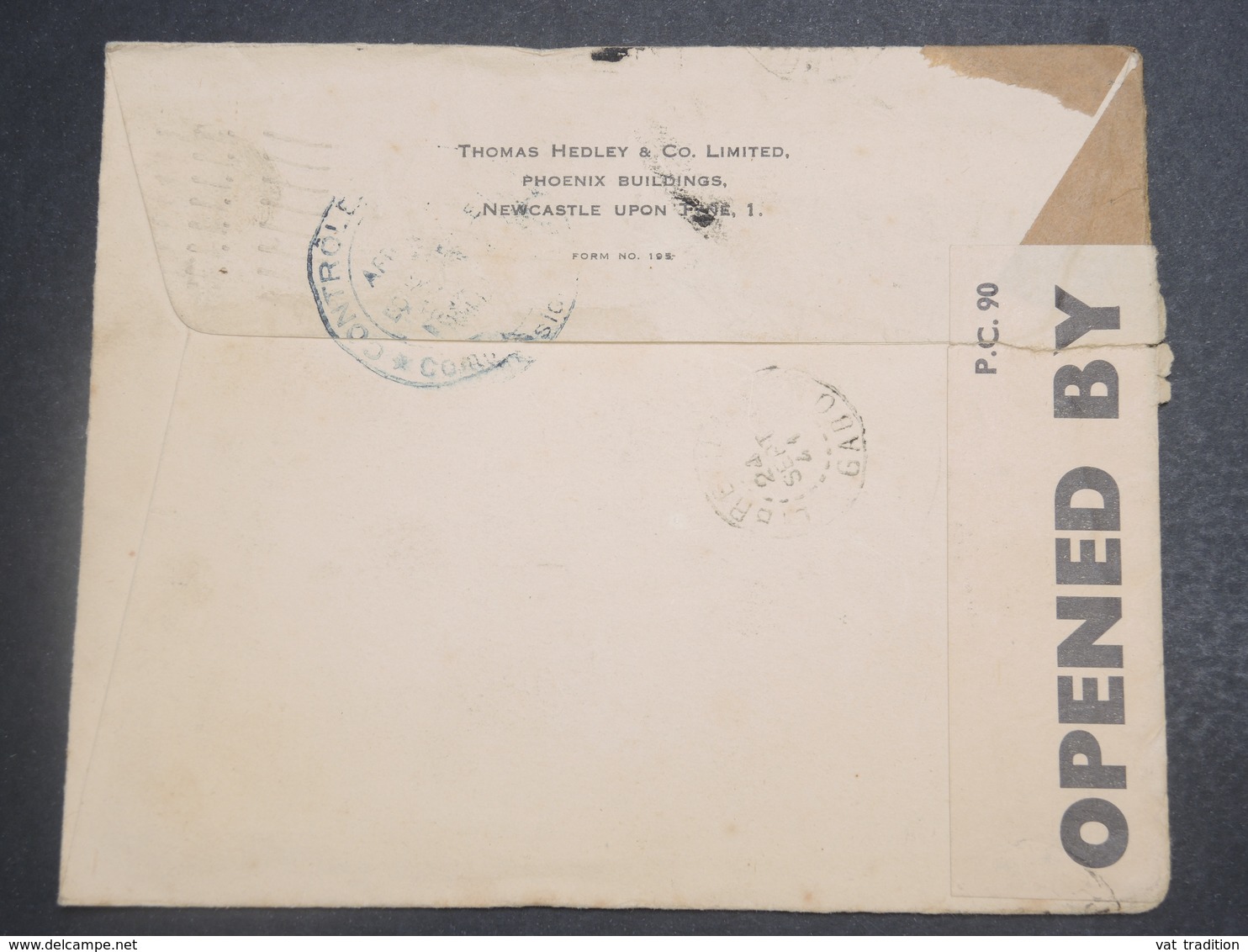 GRANDE BRETAGNE - Enveloppe De Newcastle Pour Le Congo Français En 1941 Avec Contrôle Postal - L 15108 - Marcofilie