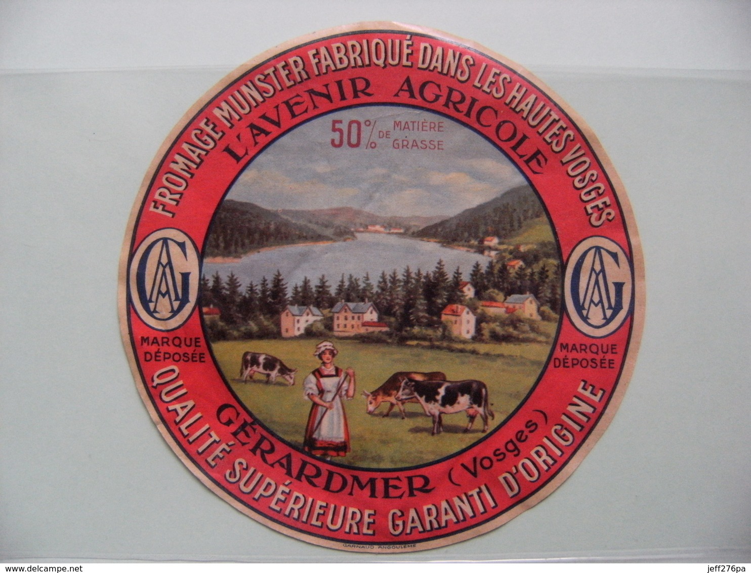 Etiquette Fromage Munster - L'Avenir Agricole - Fromagerie De Gérardmer 88 - Vosges   A Voir ! - Kaas