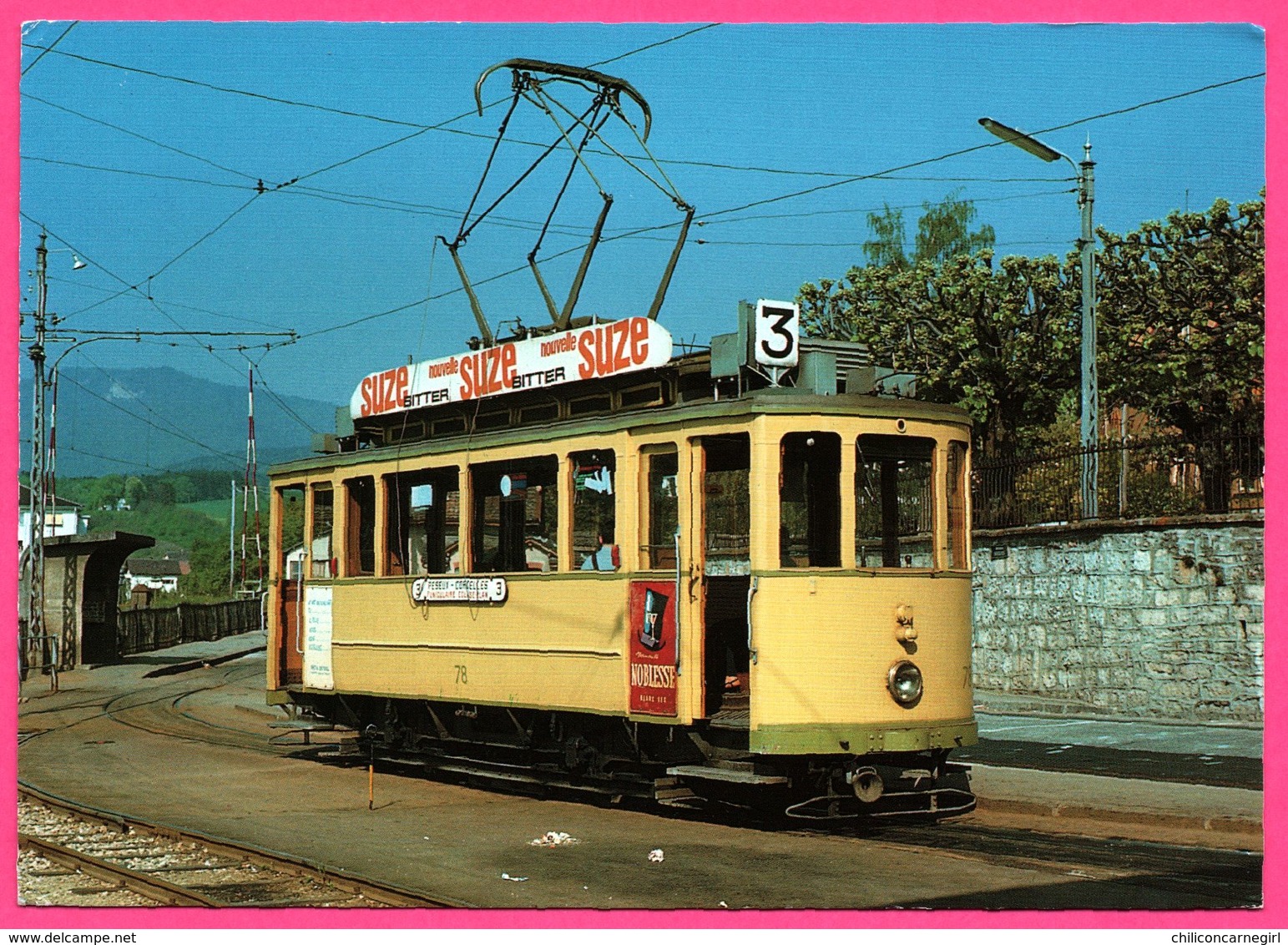 Tramways De Neuchâtel - Motrice électrique Ce 2-2 78 En Juin 1972 à Courcelles - PUB SUZE - WOLFGANG WALPER - 1972 - Neuchâtel