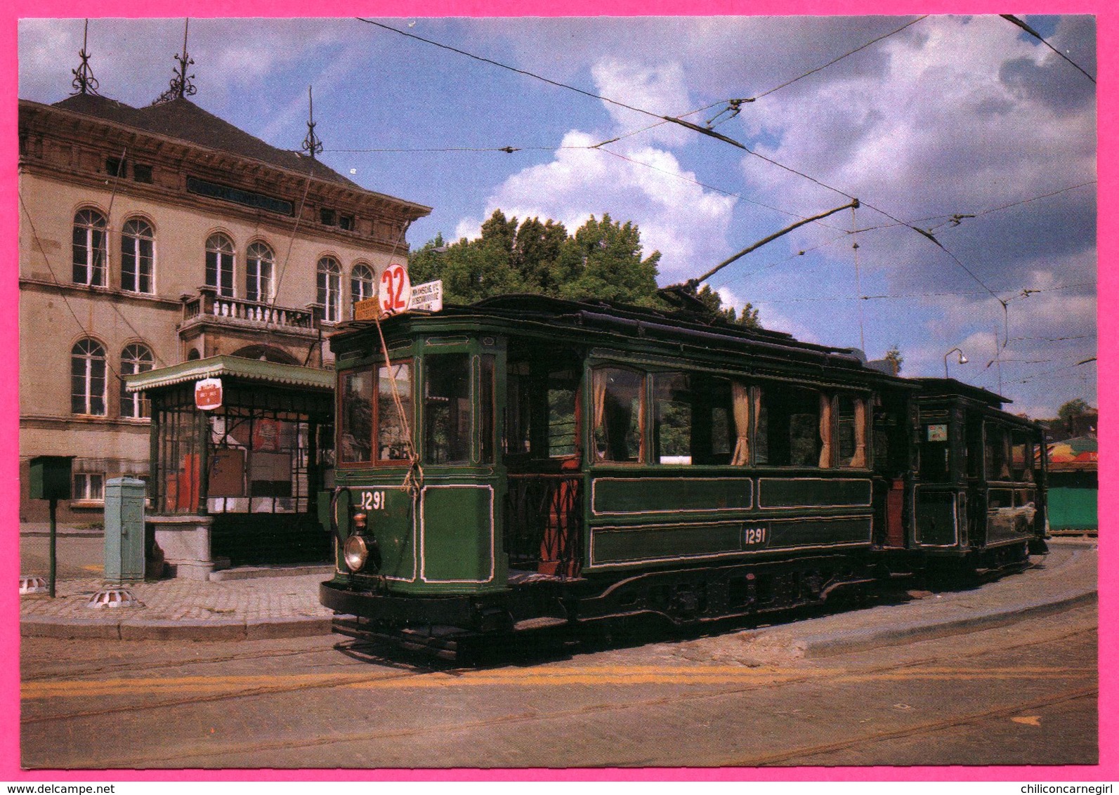 Bruxelles - Tramway - Motrice 1291 Et Remorque N° 632 - AMUTRA - 1910 - Public Transport (surface)