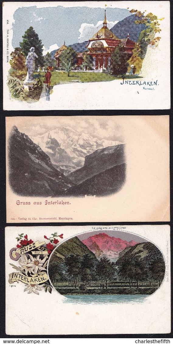 3 X BELLE CARTE PRECURSEUR ** INTERLAKEN ** Gruss Aus - Kursaal - Ansicht - Autres & Non Classés