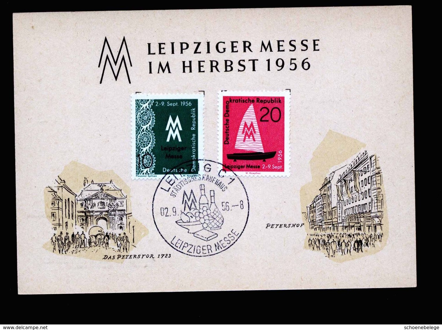 A5270) DDR 2 Sonderkarten Messe Leipzig 1956 Mit Verschiedenen Stempeln - Briefe U. Dokumente