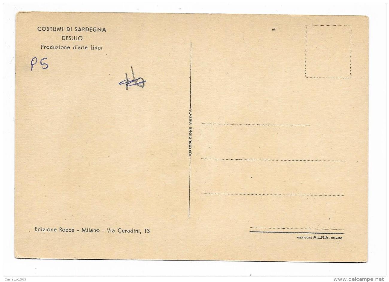 DESULO  - COSTUMI DI SARDEGNA  ILLUSTRATA LINPI  - NV FG - Nuoro