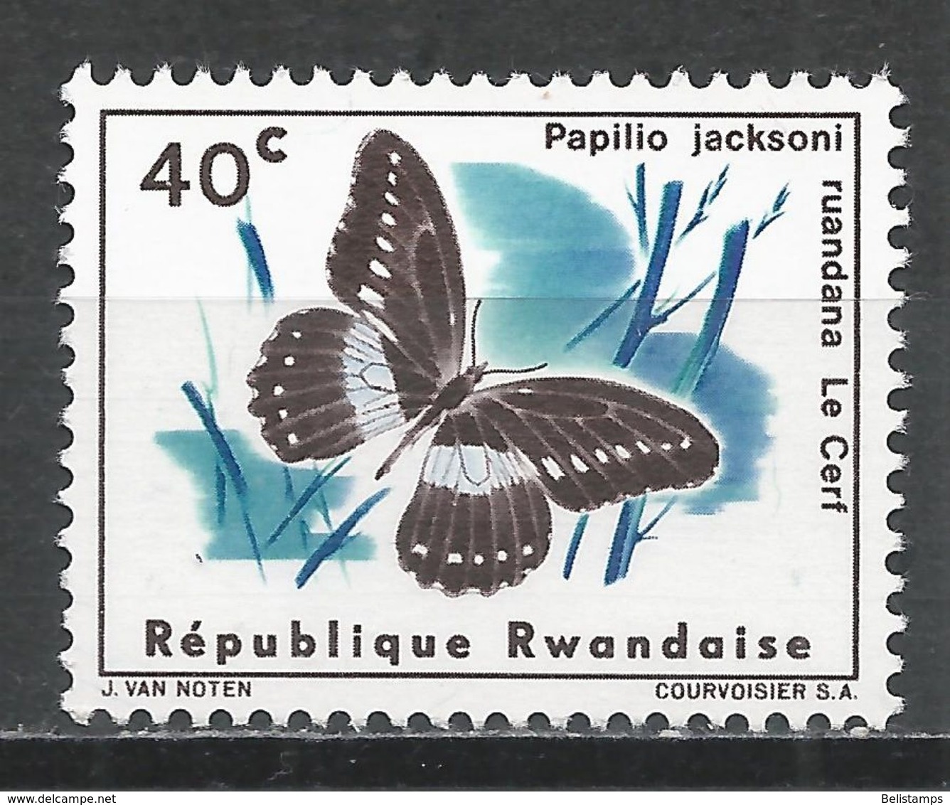 Rwanda 1965. Scott #119 (MNH) Butterfly - Neufs