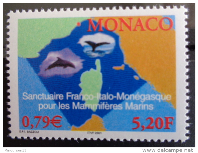 MONACO 2000 Y&amp;T N° 2287 ** - SANCTUAIRE FRANCO-ITALO-MONEGASQUE POUR LES MAMMIFERES MARINS - Neufs